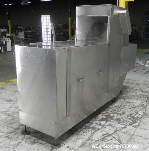 Used Pace Model M300 Pharmaceutical Bottle Unscrambler capable of speeds up to 250 containers per minute. Has bulk elevator and hopper, ionized air cleaner and all stainless steel construction. Conta...