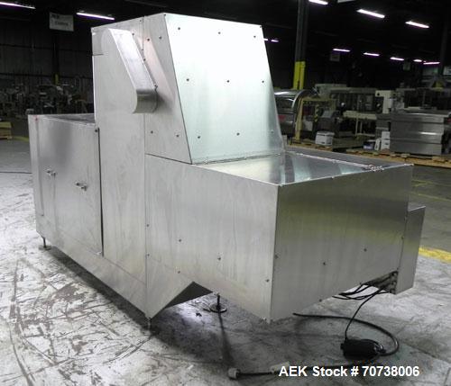 Used Pace Model M300 Pharmaceutical Bottle Unscrambler capable of speeds up to 250 containers per minute. Has bulk elevator and hopper, ionized air cleaner and all stainless steel construction. Conta...
