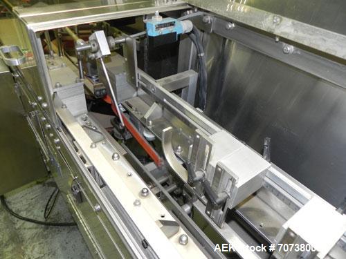 Used Pace Model M300 Pharmaceutical Bottle Unscrambler capable of speeds up to 250 containers per minute. Has bulk elevator and hopper, ionized air cleaner and all stainless steel construction. Conta...