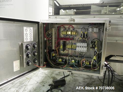 Used Pace Model M300 Pharmaceutical Bottle Unscrambler capable of speeds up to 250 containers per minute. Has bulk elevator and hopper, ionized air cleaner and all stainless steel construction. Conta...