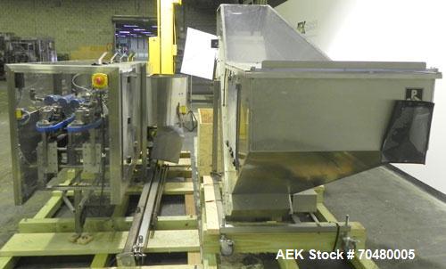 Used Pace Packaging Corporation Model M350 Omni-Line Bottle Unscrambler. Machine is capable of speeds up to 250 bottles per minute. Bottle size range: 30 CC to 1000 CC. Machine is of stainless steel ...