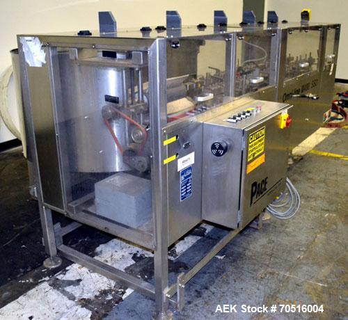 Used Pace Packaging Corporation Omni-Line Bottle Unscrambler, Model M400SS D, Stainless Steel. Capable of approximately 200 bottles per minute. Approximate  48” diameter disc, orientate belt.  3/60/4...