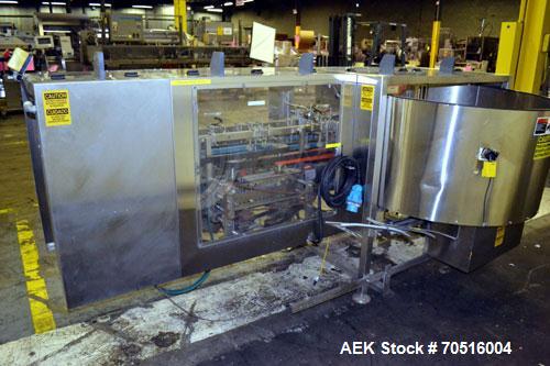 Used Pace Packaging Corporation Omni-Line Bottle Unscrambler, Model M400SS D, Stainless Steel. Capable of approximately 200 bottles per minute. Approximate  48” diameter disc, orientate belt.  3/60/4...