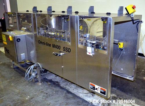 Used Pace Packaging Corporation Omni-Line Bottle Unscrambler, Model M400SS D, Stainless Steel. Capable of approximately 200 bottles per minute. Approximate  48” diameter disc, orientate belt.  3/60/4...