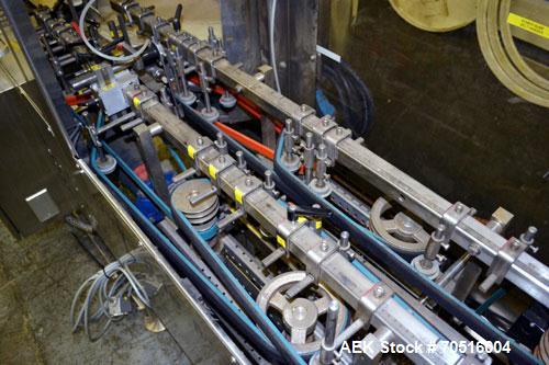 Used Pace Packaging Corporation Omni-Line Bottle Unscrambler, Model M400SS D, Stainless Steel. Capable of approximately 200 bottles per minute. Approximate  48” diameter disc, orientate belt.  3/60/4...