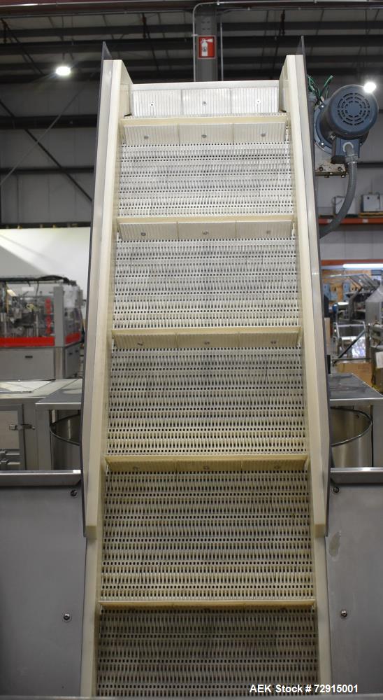 Used Pace Packaging Bulk Bottle Unscrambler, Model M400. Capable of orienting approximately 20-350 bottles a minute, depending on application. Container size range: .33 oz (10mL) to 1.3 gallon (5L) w...