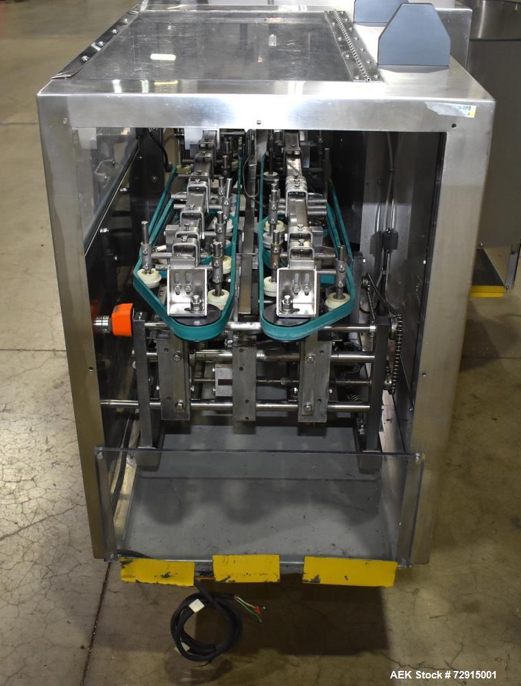 Used- Pace Packaging Bulk Bottle Unscrambler, Model M400. Capable of orienting approximately 20-350 bottles a minute, depend...