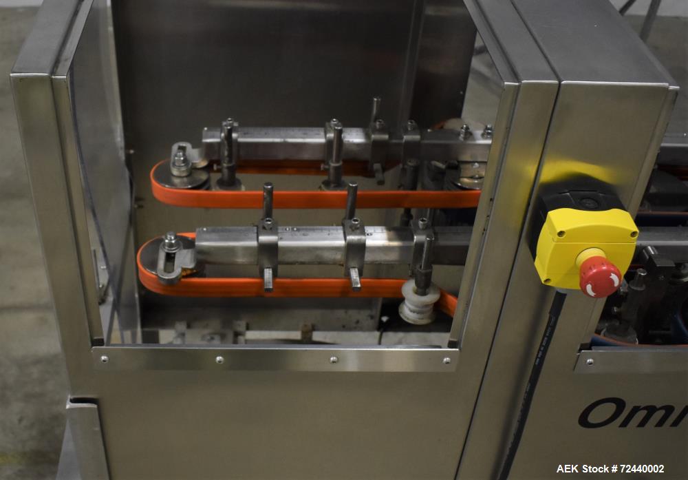 Used Pace Omni-Line Bulk Bottle Unscrambler, Model M600. Capable of speeds up to 500 bpm (depending on bottle). Bottle size range of .8 oz (25 ml) to 2.5 gallon (9.5L). Control panel with (4) Allen B...