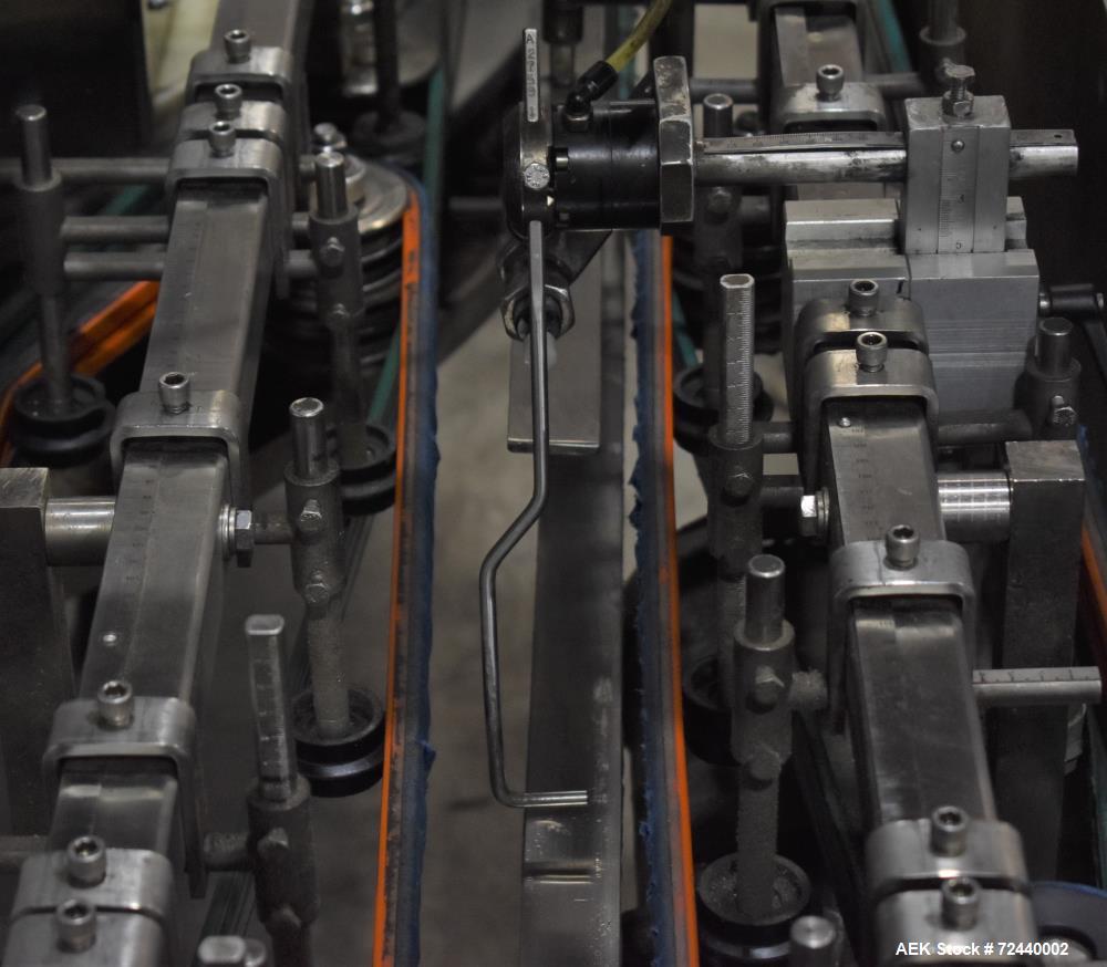 Used Pace Omni-Line Bulk Bottle Unscrambler, Model M600. Capable of speeds up to 500 bpm (depending on bottle). Bottle size range of .8 oz (25 ml) to 2.5 gallon (9.5L). Control panel with (4) Allen B...