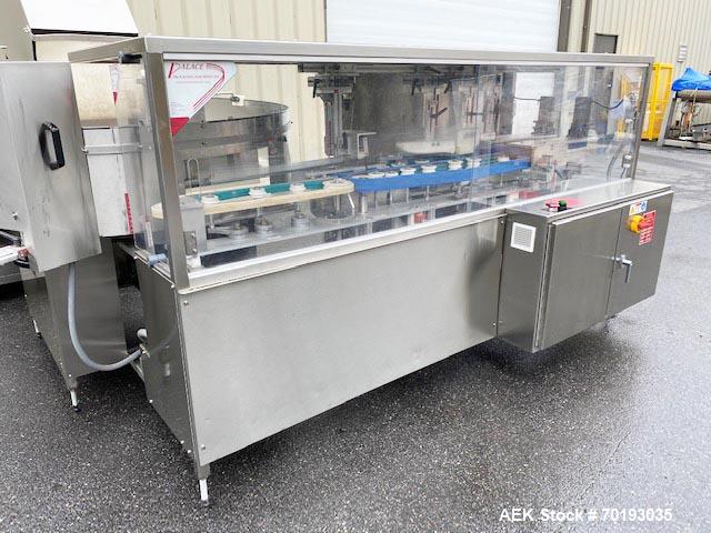 Used Palace Packaging Empty Bottle Unscrambler with Ionized Air Rinser.