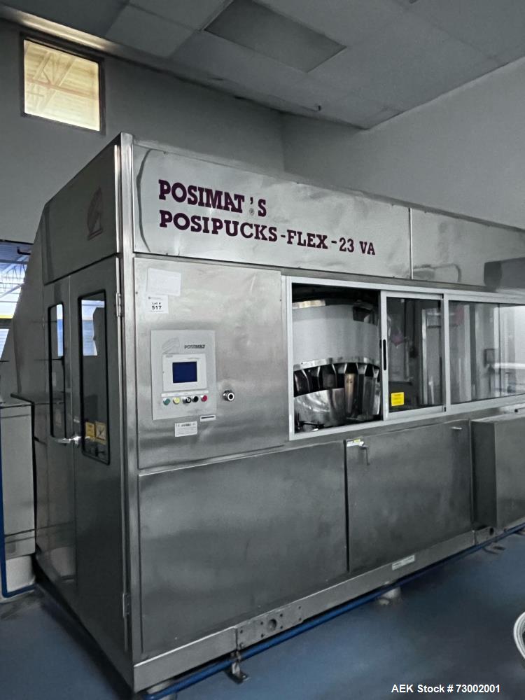 Used-Posimat Model F-23 Posipuck Bulk Bottle Unscrambler and Puck Placer