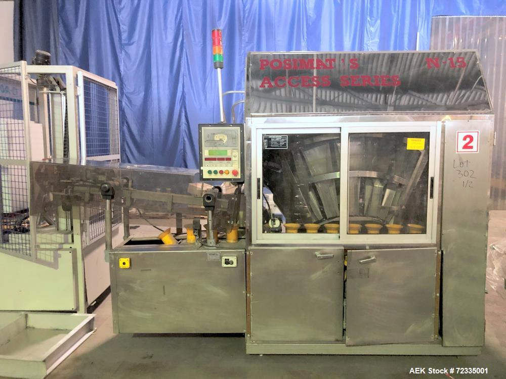Used Posimat Access Series N15 Rotary Bottle Unscrambler System with Bulk Feed