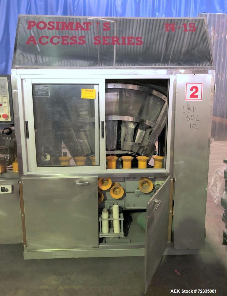 Used Posimat Access Series N15 Rotary Bottle Unscrambler System with Bulk Feed