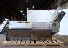 Used- Bulk Bottle Incline Belt Conveyor With Bottom Feed Hopper