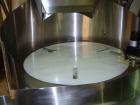 Used DT Kalish Kalisort 7400 bulk bottle unscrambler with DT Kalish model 999 inoized air cleaner bottle inverter and twin nozzle cleaning head, serial# 0001. (1) DT Kalish unscrambler, model 7400. I...