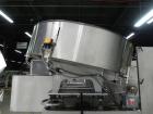 Used New England Model NEHCL-250AJ Bulk Bottle Unscrambler. Has integrated ionized air cleaner. Was last running 45 cc and 60 cc plastic pharmaceutical grade bottles. Includes New England model H/E-1...