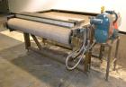 Used Nercon Accumulation Conveyor/Table, Stainless Steel. Approximate 60” wide x 48” long plastic belt with automatic push bar. Driven by a 1/2hp Reeves variable speed gear motor. Stainless steel fra...