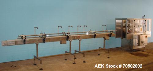 Used Pace Model BOA5000 Stainless Steel Bottle Orientator. With 20 foot long x 4 1/2 inch wide Delrin chain stainless steel frame conveyor, 2 inch wide x 36 inch rubber top hold down belt. 1/60/220. ...