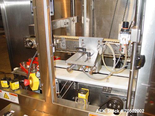 Used Pace Model BOA5000 Stainless Steel Bottle Orientator. With 20 foot long x 4 1/2 inch wide Delrin chain stainless steel frame conveyor, 2 inch wide x 36 inch rubber top hold down belt. 1/60/220. ...