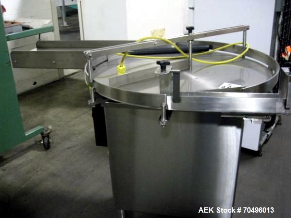 Used Accumulation Table, 36" Diameter Stainless Steel Construction.