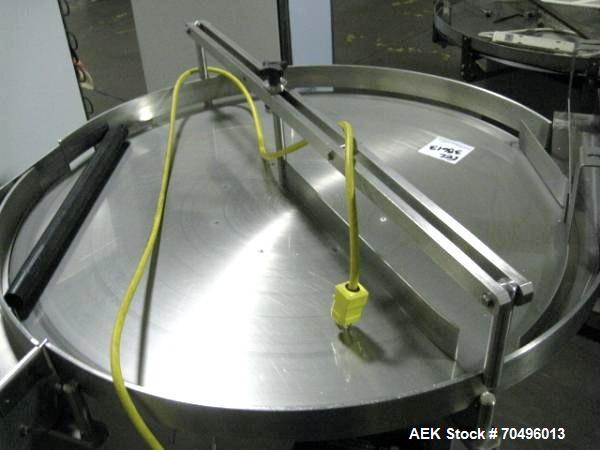 Used Accumulation Table, 36" Diameter Stainless Steel Construction.