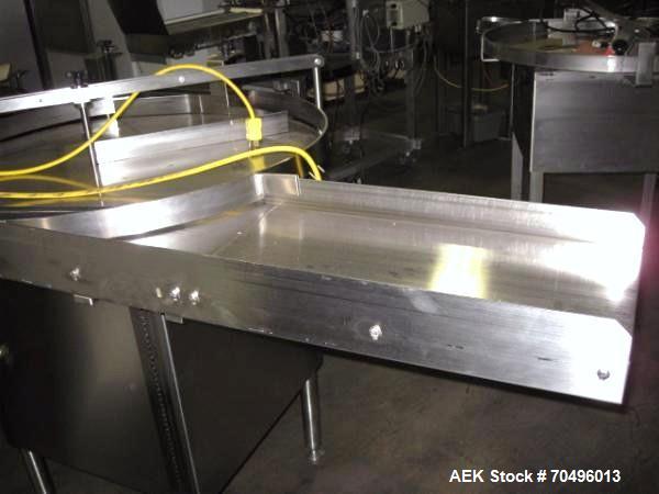 Used Accumulation Table, 36" Diameter Stainless Steel Construction.