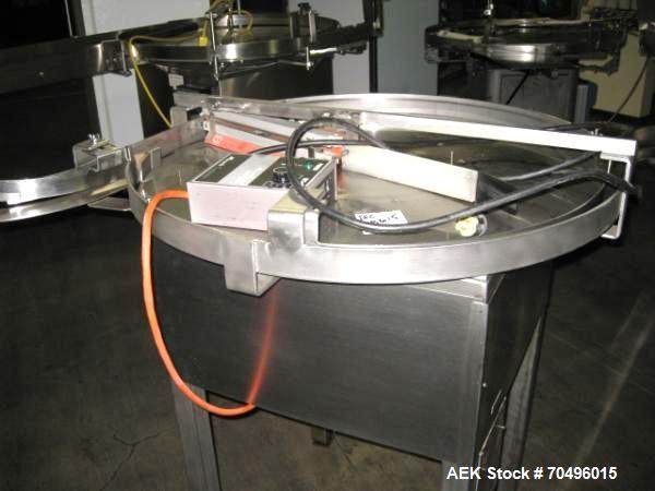 Used Accumulation Table, 36" Diameter Stainless Steel Construction.