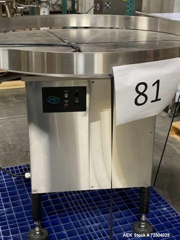 Used MJM 48" Diameter stainless steel Rotary Accumulation Table.