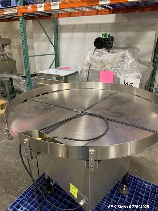 Used MJM 48" Diameter stainless steel Rotary Accumulation Table.