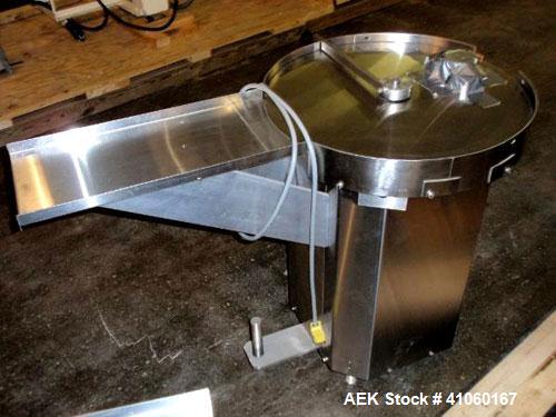 Used Cozzoli Machine Company Acummulating Table, Model AT24, Stainless Steel. 24" diameter table with drive. Serial #843.