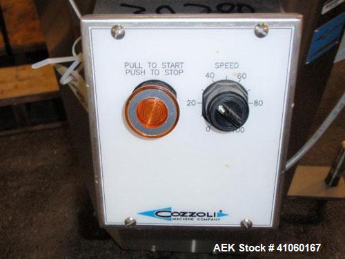 Used Cozzoli Machine Company Acummulating Table, Model AT24, Stainless Steel. 24" diameter table with drive. Serial #843.