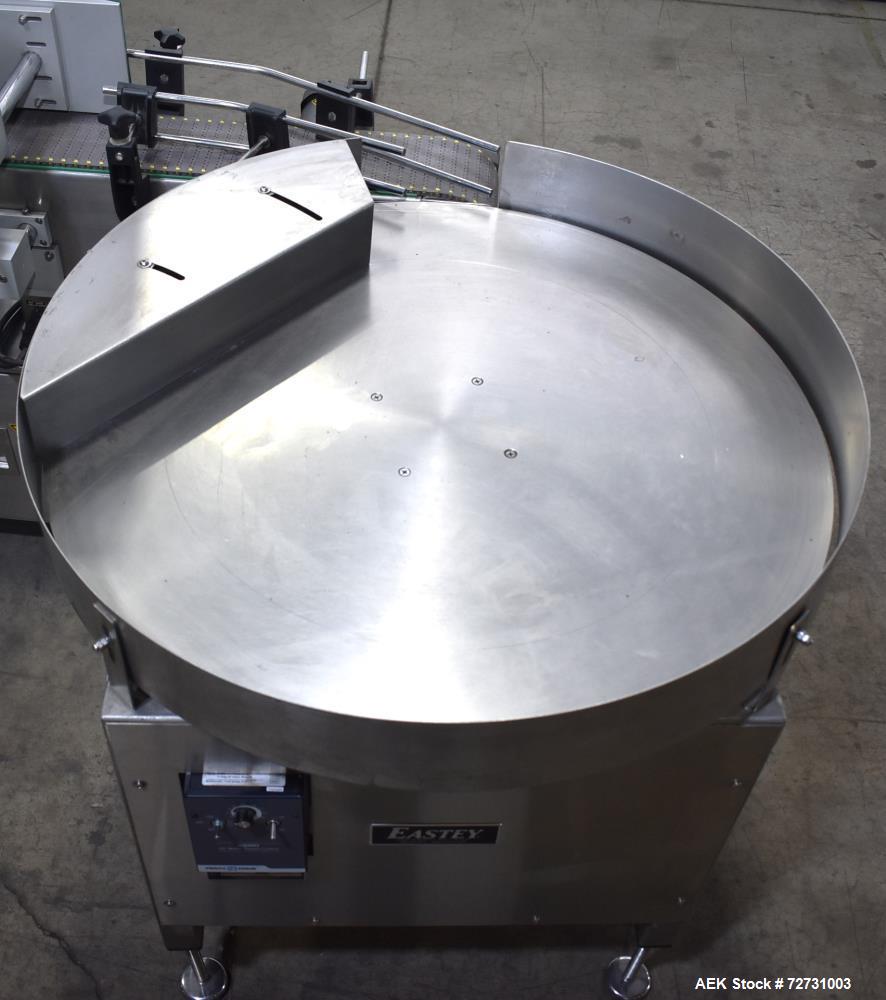 Used Eastey 36" Accumulation Table, Model TT360500. 1/60/110 Volt, 5 Amp. Serial# TTS36200602.
