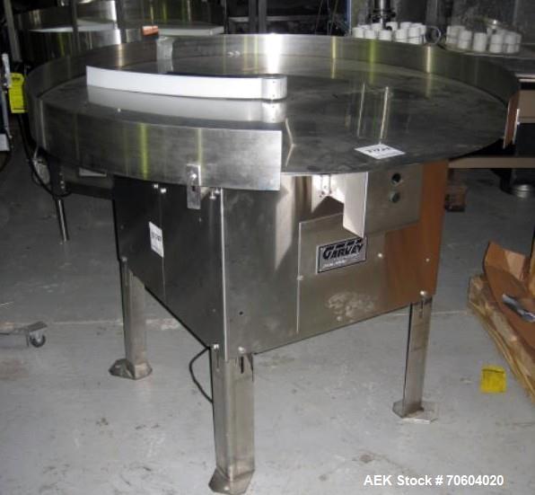 Used Garvey 48" accumulation table, model 1560, stainless steel construction, 110 volt, serial# 17136.
