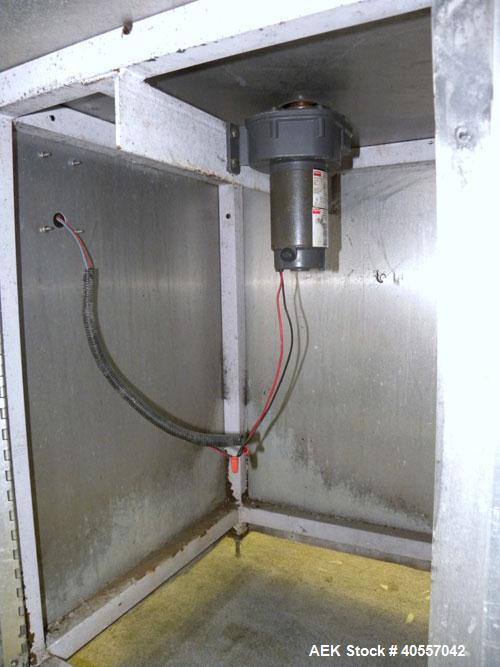 Used Equipment Exporters Accumulation Table, 45" diameter, 304 stainless steel. Driven by a 1/15 hp, 90 volt DC gear motor. Mounted on an aluminum frame. Includes a Dayton speed controller.
