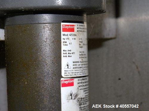 Used Equipment Exporters Accumulation Table, 45" diameter, 304 stainless steel. Driven by a 1/15 hp, 90 volt DC gear motor. Mounted on an aluminum frame. Includes a Dayton speed controller.
