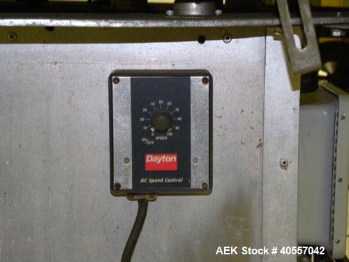 Used Equipment Exporters Accumulation Table, 45" diameter, 304 stainless steel. Driven by a 1/15 hp, 90 volt DC gear motor. Mounted on an aluminum frame. Includes a Dayton speed controller.