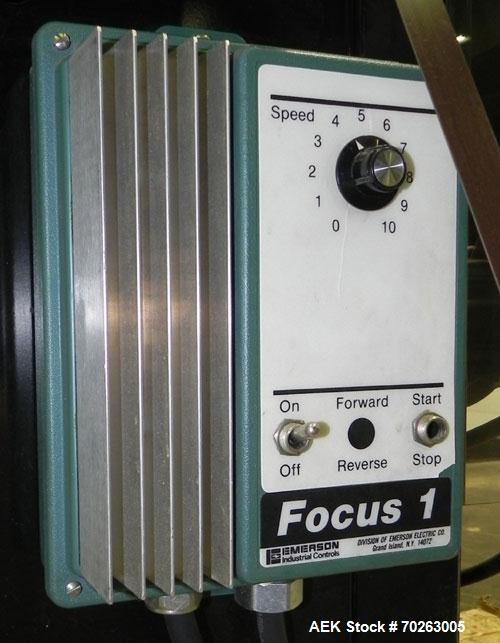 Used Production Equipment Rotary Accumulation Table, 30" Diameter, Stainless Steel. 2" Tall side rails. Driven by a 1/4 hp, 90 volt, 1750 rpm DC gear motor, ratio 40 to 1. Mounted on an carbon steel ...
