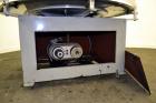 Used Accumulation Table, 55” Diameter, Stainless Steel.Driven by a 0.4 kw, 60/460 volt, 1710 rpm motor.Includes side rails. Mounted on casters.Machine footprint 60” long x 60” wide x 30” tall.
