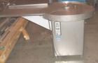 Used Cozzoli Unscrambler/Accumulating Table, Model UT36, Stainless Steel. 36’’ diameter table with rectangular dump section. Has variable speed controller.