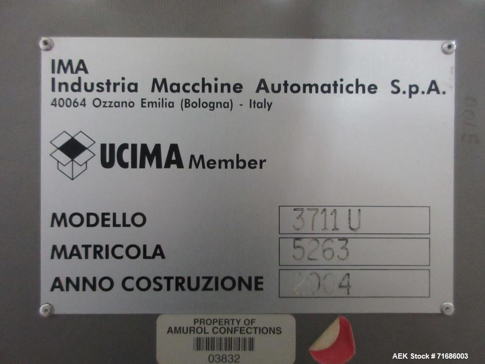 Used IMA BFB Automatic Overwrapping Machine. Model 3711U