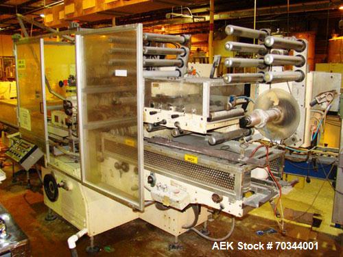 Used Used: BFB Model 3705 turret style six sided overwrapper capable of speeds from 250 to 300 PPM. Over Wrapper Package Size Range: Min 25 x 15 c 60mm to Max 140 x 50 x 220