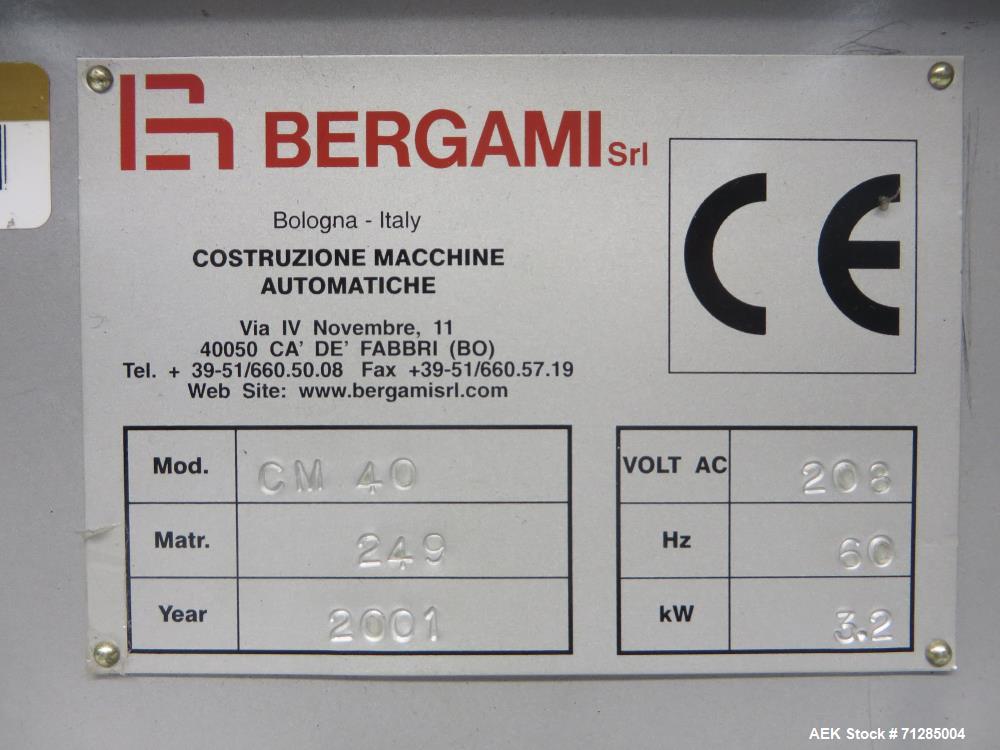 Used- Bergami Model CM 40 Die Fold Carton Overwrapper