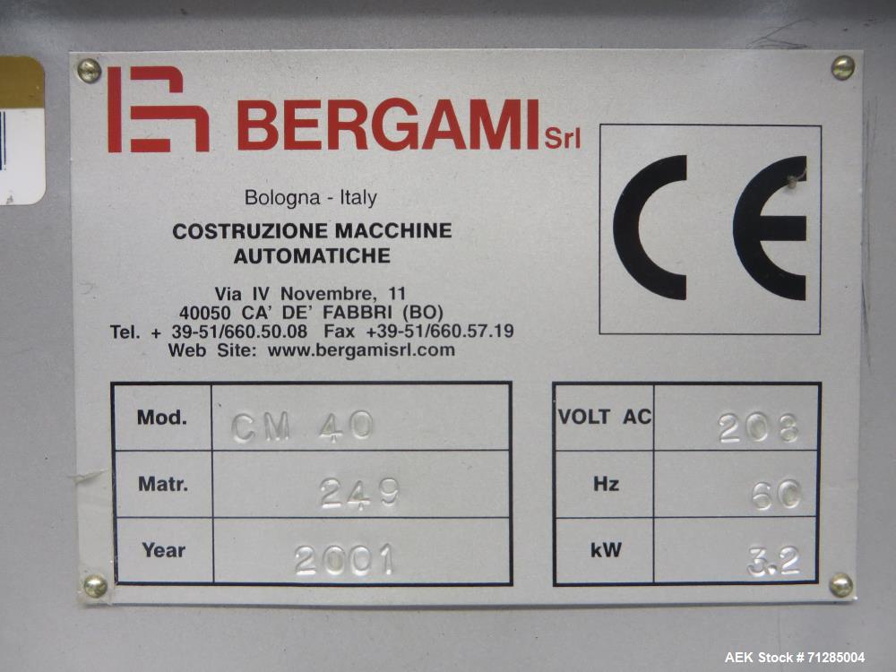 Used Bergami Model CM 40 Die Fold Carton Overwrapper