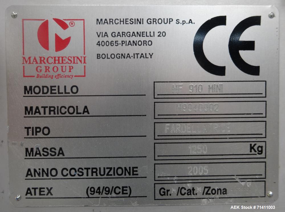 Used Marchesini MF910 Mini Box Die Fold Overwrapper