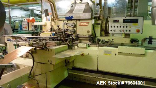 Used Sapal SC3-100 Foil and Bank Wrapper.  300 Wraps/min maximum depending on size and type of bar.  Current set up 125 grams chocolate bars.  6.4" x 3.3" x 0.4" (163 x 85 x 10 mm).  Including PEC an...