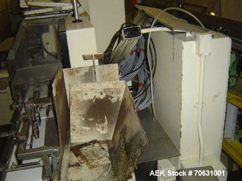 Used Sapal SC3-100 Foil and Bank Wrapper.  300 Wraps/min maximum depending on size and type of bar.  Current set up 125 grams chocolate bars.  6.4" x 3.3" x 0.4" (163 x 85 x 10 mm).  Including PEC an...