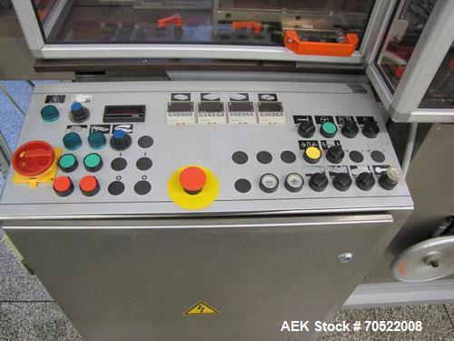 Used-Sollas 17H125 Overwrapping Machine.  Used for all hot sealing oils, PP/PVC/PE/cellophane.  Formate area length 1.7" - 1...