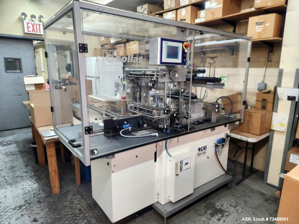 Used Sollas Model 20 Die Fold Overwrapper | Tear Tape | 50 PPM | CE Certified | Cosmetics Use