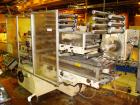 Used Used: BFB Model 3705 turret style six sided overwrapper capable of speeds from 250 to 300 PPM. Over Wrapper Package Size Range: Min 25 x 15 c 60mm to Max 140 x 50 x 220