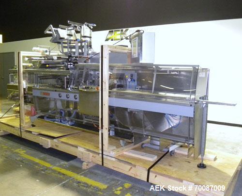Used Bosch Sigpack HBL Horizontal Flow Wrapper. Capable of speeds up to 200 packages per minute. Machine has a package size range of: length 50 to 300mm, width up to 120mm, height up to 60mm. Has a m...